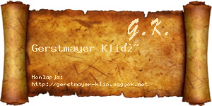 Gerstmayer Klió névjegykártya